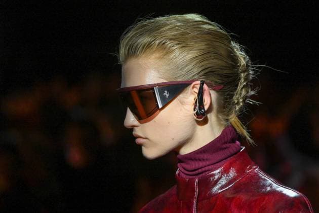 Milan, Italy: Milan, Milan Women s Fashion Week: Fall Winter 2025 - Women s Fashion, Fall Winter 2025.- Ferrari fashion show - catwalk. in the photo: model Milan Italy  - ZUMAp169 20250301_zea_p169_408 Copyright: xSimonaxChiocciax