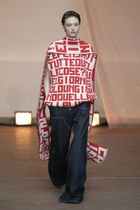 Milan, Milan Women s Fashion Week: Fall Winter 2025 26 - Women s Fashion, Fall Winter 2025 26 - MSGM fashion show - catwalk in the photo: Model  Copyright: xRiccardoxGIordanox xipa-agency.netx xRiccardoxGiordanox IPA_Agency_IPA54759683