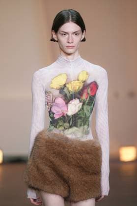 Milan, Milan Women s Fashion Week: Fall Winter 2025 26 - Women s Fashion, Fall Winter 2025 26 - MSGM fashion show - catwalk in the photo: Model  Copyright: xRiccardoxGIordanox xipa-agency.netx xRiccardoxGiordanox IPA_Agency_IPA54759716