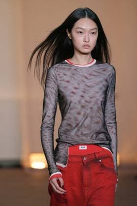 Milan, Milan Women s Fashion Week: Fall Winter 2025 26 - MSGM Fashion Show - Catwalk Milan, Milan Women s Fashion Week: Fall Winter 2025 26 - Women s Fashion, Fall Winter 2025 26 - MSGM fashion show - catwalk in the photo: Model MILAN Italy  Copyright: xIPA ABACAx