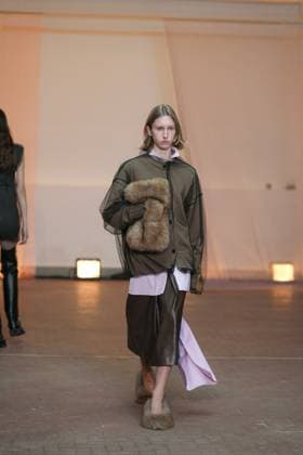 Milan, Milan Women s Fashion Week: Fall Winter 2025 26 - MSGM Fashion Show - Catwalk Milan, Milan Women s Fashion Week: Fall Winter 2025 26 - Women s Fashion, Fall Winter 2025 26 - MSGM fashion show - catwalk in the photo: Model MILAN Italy  Copyright: xIPA ABACAx