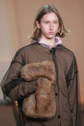 Milan, Milan Women s Fashion Week: Fall Winter 2025 26 - MSGM Fashion Show - Catwalk Milan, Milan Women s Fashion Week: Fall Winter 2025 26 - Women s Fashion, Fall Winter 2025 26 - MSGM fashion show - catwalk in the photo: Model MILAN Italy  Copyright: xIPA ABACAx