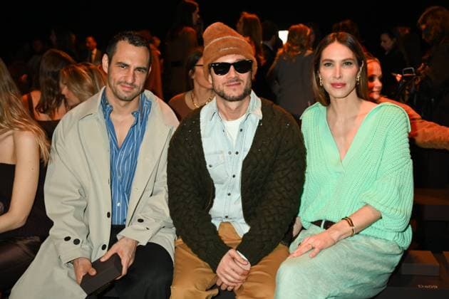 Milan, Milan Women s Fashion Week: Fall Winter 2025 - Women s Fashion, Fall Winter 2025.- Luisa Spagnoli fashion show - guests. in the photo: Jean George D Orazio, Paolo Stella, Ludovica Sauer  Copyright: xSimonaxChiocciax xipa-agency.netx xSimonaxChiocciax IPA_Agency_IPA54761816