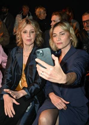 Milan, Milan Women s Fashion Week: Fall Winter 2025 - Women s Fashion, Fall Winter 2025.- Luisa Spagnoli fashion show - guests. in the photo: Margherita Buy, Anna Foglietta  Copyright: xSimonaxChiocciax xipa-agency.netx xSimonaxChiocciax IPA_Agency_IPA54761832