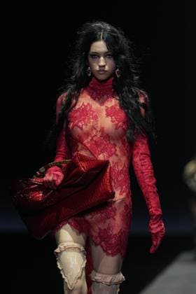 Milan, Milan Women s Fashion Week: Fall Winter 2025 26 - Women s Fashion, Fall Winter 2025 26 - Aniye Records fashion show - catwalk in the photo: Model  Copyright: xRiccardoxGIordanox xipa-agency.netx xRiccardoxGiordanox IPA_Agency_IPA54762001