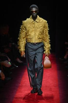 Milan, Milan Women s Fashion Week: Fall Winter 2025 - Women s Fashion, Fall Winter 2025.- Ferrari fashion show - catwalk. in the photo: model  Copyright: xSimonaxChiocciax xipa-agency.netx xSimonaxChiocciax IPA_Agency_IPA54764886