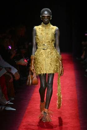 Milan, Milan Women s Fashion Week: Fall Winter 2025 - Women s Fashion, Fall Winter 2025.- Ferrari fashion show - catwalk. in the photo: model  Copyright: xSimonaxChiocciax xipa-agency.netx xSimonaxChiocciax IPA_Agency_IPA54764889