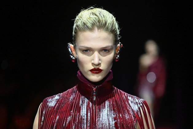 Milan, Milan Women s Fashion Week: Fall Winter 2025 - Women s Fashion, Fall Winter 2025.- Ferrari fashion show - catwalk. in the photo: model  Copyright: xSimonaxChiocciax xipa-agency.netx xSimonaxChiocciax IPA_Agency_IPA54765001