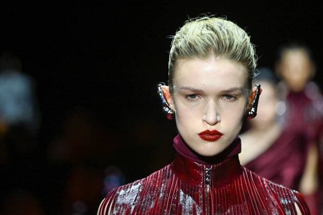 Milan, Milan Women s Fashion Week: Fall Winter 2025 - Women s Fashion, Fall Winter 2025.- Ferrari fashion show - catwalk. in the photo: model  Copyright: xSimonaxChiocciax xipa-agency.netx xSimonaxChiocciax IPA_Agency_IPA54765011