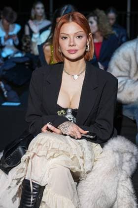 Milan, Milan Women s Fashion Week: Fall Winter 2025 26 - Women s Fashion, Fall Winter 2025 26 - Aniye Records fashion show - front row in the photo: Mirta Miller  Copyright: xRiccardoxGIordanox xipa-agency.netx xRiccardoxGiordanox IPA_Agency_IPA54765267