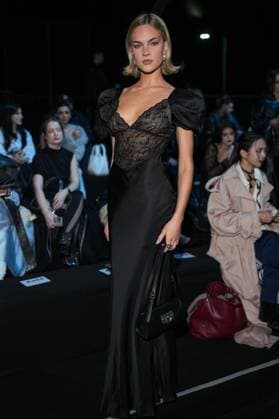 Milan, Milan Women s Fashion Week: Fall Winter 2025 26 - Women s Fashion, Fall Winter 2025 26 - Aniye Records fashion show - front row in the photo: Emilia Silberg  Copyright: xRiccardoxGIordanox xipa-agency.netx xRiccardoxGiordanox IPA_Agency_IPA54765308