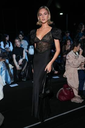 Milan, Milan Women s Fashion Week: Fall Winter 2025 26 - Women s Fashion, Fall Winter 2025 26 - Aniye Records fashion show - front row in the photo: Emilia Silberg  Copyright: xRiccardoxGIordanox xipa-agency.netx xRiccardoxGiordanox IPA_Agency_IPA54765316