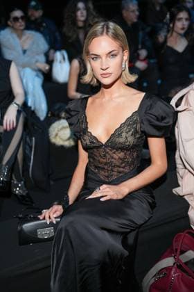 Milan, Milan Women s Fashion Week: Fall Winter 2025 26 - Women s Fashion, Fall Winter 2025 26 - Aniye Records fashion show - front row in the photo: Emilia Silberg  Copyright: xRiccardoxGIordanox xipa-agency.netx xRiccardoxGiordanox IPA_Agency_IPA54765351