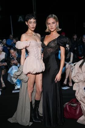 Milan, Milan Women s Fashion Week: Fall Winter 2025 26 - Women s Fashion, Fall Winter 2025 26 - Aniye Records fashion show - front row in the photo: Victoria Stella and Emilia Silberg  Copyright: xRiccardoxGIordanox xipa-agency.netx xRiccardoxGiordanox IPA_Agency_IPA54765401