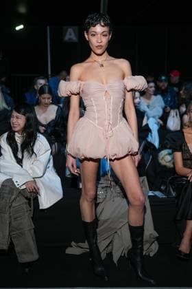 Milan, Milan Women s Fashion Week: Fall Winter 2025 26 - Women s Fashion, Fall Winter 2025 26 - Aniye Records fashion show - front row in the photo: Victoria Stella  Copyright: xRiccardoxGIordanox xipa-agency.netx xRiccardoxGiordanox IPA_Agency_IPA54765411