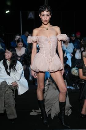 Milan, Milan Women s Fashion Week: Fall Winter 2025 26 - Women s Fashion, Fall Winter 2025 26 - Aniye Records fashion show - front row in the photo: Victoria Stella  Copyright: xRiccardoxGIordanox xipa-agency.netx xRiccardoxGiordanox IPA_Agency_IPA54765415