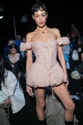 Milan, Milan Women s Fashion Week: Fall Winter 2025 26 - Women s Fashion, Fall Winter 2025 26 - Aniye Records fashion show - front row in the photo: Victoria Stella  Copyright: xRiccardoxGIordanox xipa-agency.netx xRiccardoxGiordanox IPA_Agency_IPA54765420