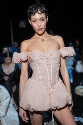 Milan, Milan Women s Fashion Week: Fall Winter 2025 26 - Women s Fashion, Fall Winter 2025 26 - Aniye Records fashion show - front row in the photo: Victoria Stella  Copyright: xRiccardoxGIordanox xipa-agency.netx xRiccardoxGiordanox IPA_Agency_IPA54765427