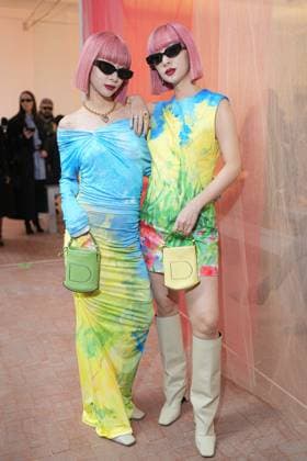 Milan, Milan Women s Fashion Week: Fall Winter 2025 26 - Women s Fashion, Fall Winter 2025 26 - MSGM fashion show - front row in the photo: Ami and Aya Suzuki  Copyright: xRiccardoxGIordanox xipa-agency.netx xRiccardoxGiordanox IPA_Agency_IPA54766924