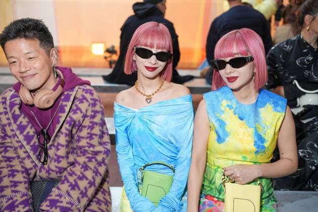 Milan, Milan Women s Fashion Week: Fall Winter 2025 26 - Women s Fashion, Fall Winter 2025 26 - MSGM fashion show - front row in the photo: Ami and Aya Suzuki  Copyright: xRiccardoxGIordanox xipa-agency.netx xRiccardoxGiordanox IPA_Agency_IPA54766938