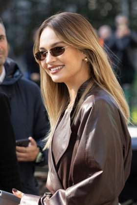 MFW - Arani’s Arrivals Lily James arrives to Arani’s fashion show during the Milan Fashion Week - Womenswear Fall Winter 2025 2026 on March 2nd, 2025 in Milan, Italy. Photo by Marco Piovanotto ABACAPRESS.COM Milan Italy  Copyright: xPiovanottoxMarco ABACAx