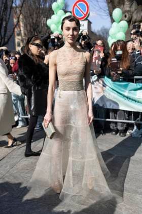 MFW - Arani’s Arrivals Mary Leest arrives to Arani’s fashion show during the Milan Fashion Week - Womenswear Fall Winter 2025 2026 on March 2nd, 2025 in Milan, Italy. Photo by Marco Piovanotto ABACAPRESS.COM Milan Italy  Copyright: xPiovanottoxMarco ABACAx