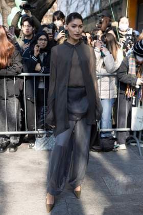 MFW - Arani’s Arrivals Pritika Swarup arrives to Arani’s fashion show during the Milan Fashion Week - Womenswear Fall Winter 2025 2026 on March 2nd, 2025 in Milan, Italy. Photo by Marco Piovanotto ABACAPRESS.COM Milan Italy  Copyright: xPiovanottoxMarco ABACAx