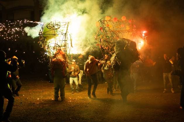 March 2, 2025, San Lorenzo Huitzizilapan, Estado De Mexico, Mexico: Celebration of the carnival of San Lorenzo Huitzizilapan, where the so-called toritos and monumental fireworks are lit to represent the burning of evil. San Lorenzo Huitzizilapan Mexico - ZUMAl178 20250302_znp_l178_011 Copyright: xCristianxLeyvax