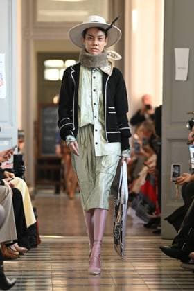 Milan, Milan Women s Fashion Week: Fall Winter 2025 - Women s Fashion, Fall Winter 2025.- Francesca Liberatore fashion show - catwalk in the photo: Model  Copyright: xSimonaxChiocciax xipa-agency.netx xSimonaxChiocciax IPA_Agency_IPA54802560
