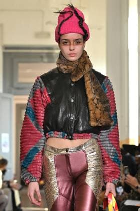 Milan, Milan Women s Fashion Week: Fall Winter 2025 - Fashion Show by. Francesca Liberatore - catwalk Milan, Milan Women s Fashion Week: Fall Winter 2025 - Women s Fashion, Fall Winter 2025.- Francesca Liberatore fashion show - catwalk in the photo: Model MILAN Italy  Copyright: xIPA ABACAx