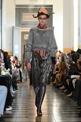 MFW - Francesca Liberatore Runway A model walks the runway at the Francesca Liberatore fashion show during the Milan Fashion Week - Womenswear Fall Winter 2025 2026 on March 2, 2025 in Milan, Italy. Photo by Simona Chioccia IPA ABACAPRESS.COM Milan Italy  Copyright: xChiocciaxSimona IPA ABACAx