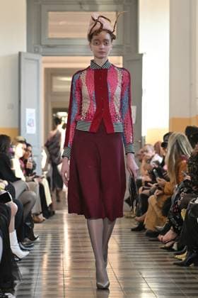 MFW - Francesca Liberatore Runway A model walks the runway at the Francesca Liberatore fashion show during the Milan Fashion Week - Womenswear Fall Winter 2025 2026 on March 2, 2025 in Milan, Italy. Photo by Simona Chioccia IPA ABACAPRESS.COM Milan Italy  Copyright: xChiocciaxSimona IPA ABACAx