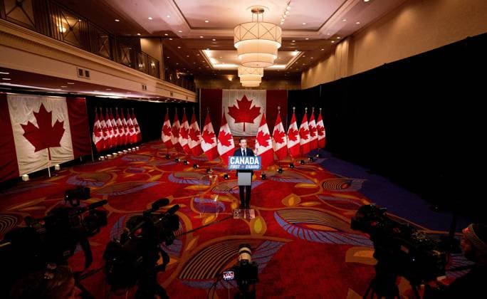 March 2, 2025, Ottawa, On, Canada: Conservative Leader Pierre Poilievre speaks during a news conference in Ottawa, on Sunday, March 2, 2025. Ottawa Canada  - ZUMAc35_ 20250302_zaf_c35_038 Copyright: xSpencerxColbyx