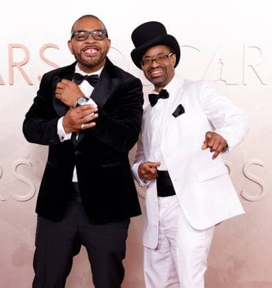 Clarence Maclin and John Divine G Whitfield arrive on the red carpet for the 97th Academy Awards in the Hollywood section of Los Angeles on Sunday, March 2, 2025.  LAP20250302722 JOHNxANGELILLO
