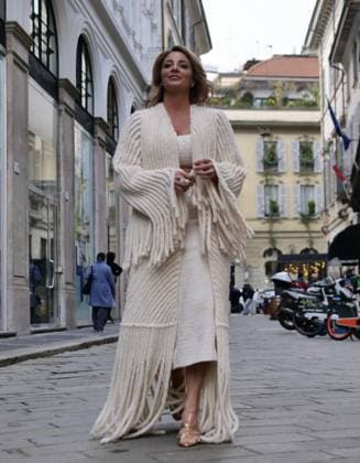 Milan, Milan Women s Fashion Week: Fall Winter 2025 - Laura Biagiotti Fashion Show - Arrivals Milan, Milan Women s Fashion Week: Fall Winter 2025- Women s Fashion, Fall Winter 2025.- Laura Biagiotti fashion show - arrivals - In the photo: Milan Milan Italy  Copyright: xIPA ABACAx