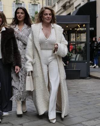Milan, Milan Women s Fashion Week: Fall Winter 2025 - Laura Biagiotti Fashion Show - Arrivals Milan, Milan Women s Fashion Week: Fall Winter 2025- Women s Fashion, Fall Winter 2025.- Laura Biagiotti fashion show - arrivals - In the photo: Milan Milan Italy  Copyright: xIPA ABACAx