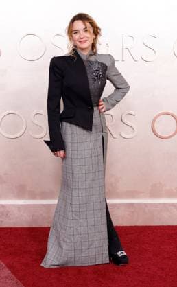 Julia Floch Carbonel arrives on the red carpet for the 97th Academy Awards in the Hollywood section of Los Angeles on Sunday, March 2, 2025.  LAP20250302727 JOHNxANGELILLO