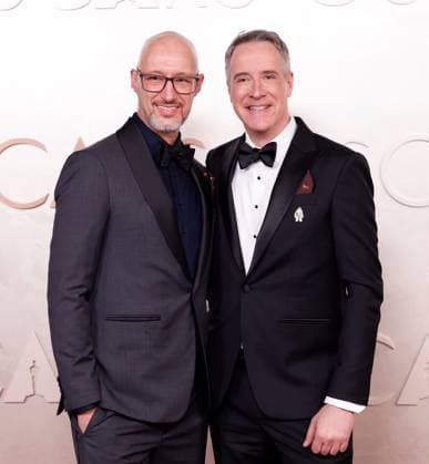 (L-R) Guest and Jeff Hermann arrive on the red carpet for the 97th Academy Awards in the Hollywood section of Los Angeles on Sunday, March 2, 2025.  LAP20250302739 JOHNxANGELILLO