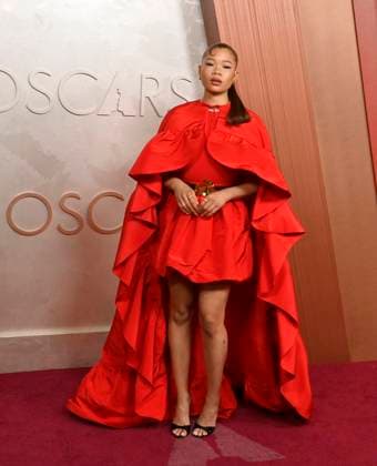Storm Reid arrives on the red carpet for the 97th Academy Awards in the Hollywood section of Los Angeles on Sunday, March 2, 2025.  LAP20250302329 JIMxRUYMEN