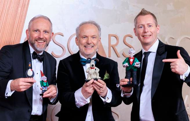 March 2, 2025, Hollywood, California, USA: Richard Beek, Nick Park and Merlin Crossingham on the red carpet of the 97th Annual Academy Awards on Sunday March 2, 2025 at the Dolby Theater in Hollywood, California. BURT HARRIS BNS PI Hollywood USA - ZUMAp124 20250302_zaa_p124_036 Copyright: xBurtxHarrisx