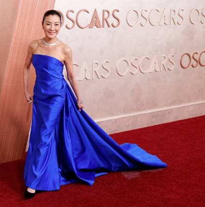 Michelle Yeoh arrives on the red carpet for the 97th Academy Awards in the Hollywood section of Los Angeles on Sunday, March 2, 2025.  LAP20250302851 JOHNxANGELILLO