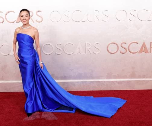 Michelle Yeoh arrives on the red carpet for the 97th Academy Awards in the Hollywood section of Los Angeles on Sunday, March 2, 2025.  LAP20250302853 JOHNxANGELILLO