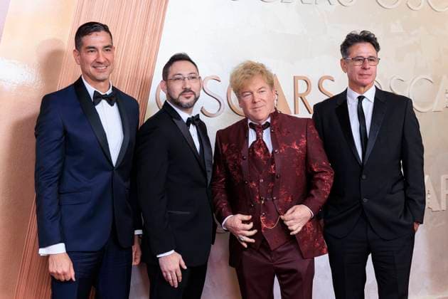 March 2, 2025, Hollywood, California, USA: (L-R) Eric Barba, Daniel Macarin, Shane Mahan and Nelson Sepulveda-Fauser on the red carpet of the 97th Annual Academy Awards on Sunday March 2, 2025 at the Dolby Theater in Hollywood, California. BURT HARRIS BNS PI Hollywood USA - ZUMAp124 20250302_zaa_p124_076 Copyright: xBurtxHarrisx
