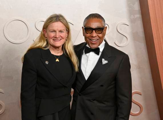 (L-R) Ellen Kuras and Giancarlo Esposito arrive on the red carpet for the 97th Academy Awards in the Hollywood section of Los Angeles on Sunday, March 2, 2025.  LAP20250302430 JIMxRUYMEN