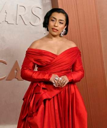 Adriana Paz arrives on the red carpet for the 97th Academy Awards in the Hollywood section of Los Angeles on Sunday, March 2, 2025.  LAP20250302458 JIMxRUYMEN