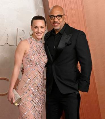 (L-R) Britt Mason and Harvey Mason Jr. arrive on the red carpet for the 97th Academy Awards in the Hollywood section of Los Angeles on Sunday, March 2, 2025.  LAP20250302459 JIMxRUYMEN