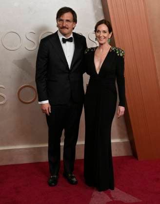 (L-R) Lucky Yates and Molly O Brien arrive on the red carpet for the 97th Academy Awards in the Hollywood section of Los Angeles on Sunday, March 2, 2025.  LAP20250302469 JIMxRUYMEN