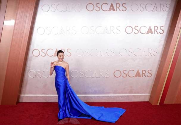 Michelle Yeoh arrives on the red carpet for the 97th Academy Awards in the Hollywood section of Los Angeles on Sunday, March 2, 2025.  LAP202503029012 JOHNxANGELILLO