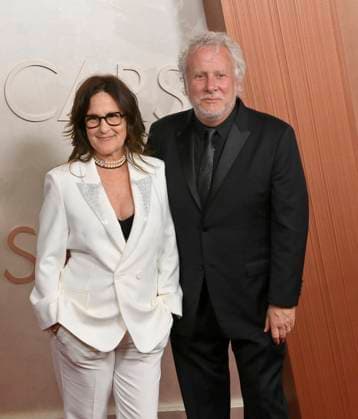 Larry Karaszewski (on the right) arrives on the red carpet for the 97th Academy Awards in the Hollywood section of Los Angeles on Sunday, March 2, 2025.  LAP20250302500 JIMxRUYMEN