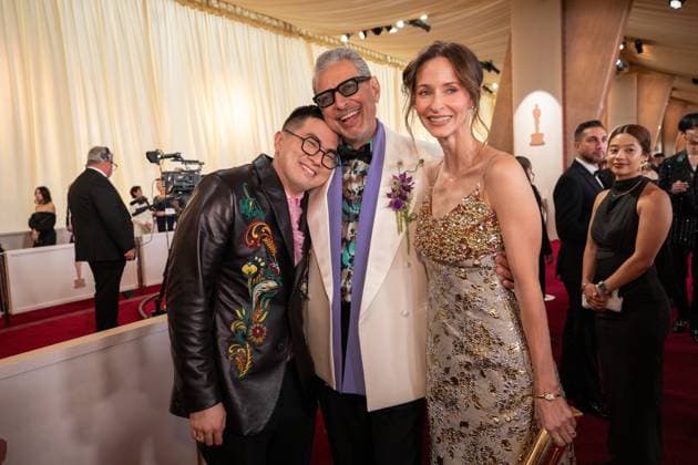 97th Oscars, Academy Awards Bowen Yang, Jeff Goldblum and Emilie Livingston arrive on the red carpet of the 97th OscarsÂ® at the DolbyÂ® Theatre at Ovation Hollywood on Sunday, March 2, 2025., Credit:Avalon.red Avalon  Copyright: xAvalon.redx xAvalonx 0971209447